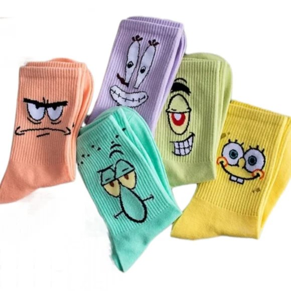 SpongeBob Squarepants Accessories - NEW SPONGEBOB SOCKS FIVE PACK